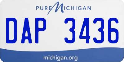 MI license plate DAP3436