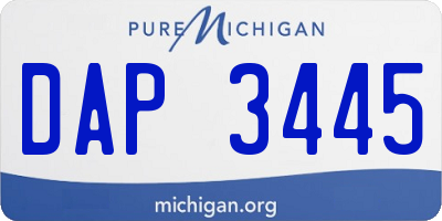 MI license plate DAP3445