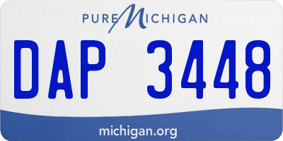 MI license plate DAP3448