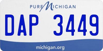 MI license plate DAP3449