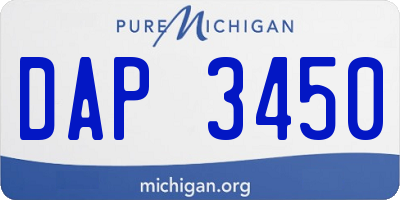 MI license plate DAP3450