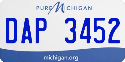 MI license plate DAP3452