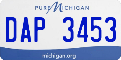 MI license plate DAP3453