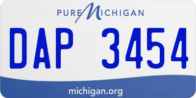 MI license plate DAP3454