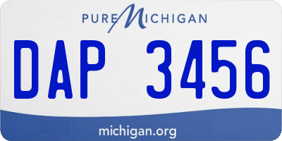 MI license plate DAP3456
