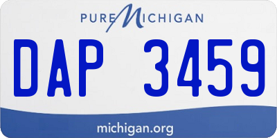 MI license plate DAP3459