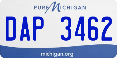 MI license plate DAP3462