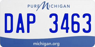 MI license plate DAP3463
