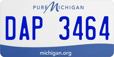 MI license plate DAP3464