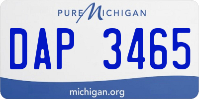 MI license plate DAP3465
