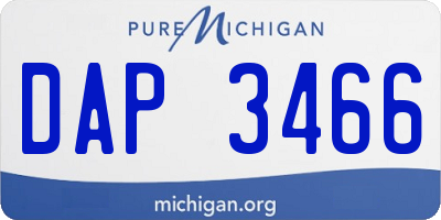 MI license plate DAP3466