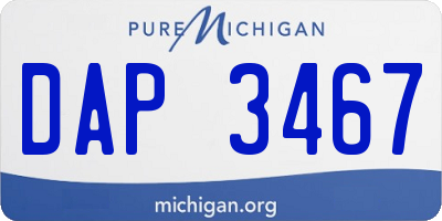MI license plate DAP3467