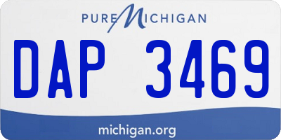 MI license plate DAP3469
