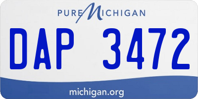 MI license plate DAP3472
