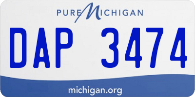 MI license plate DAP3474