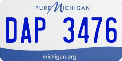 MI license plate DAP3476