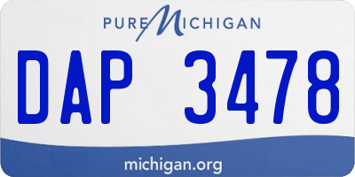 MI license plate DAP3478