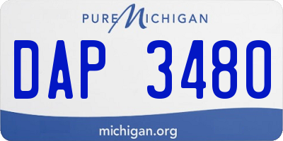 MI license plate DAP3480