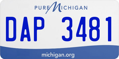 MI license plate DAP3481