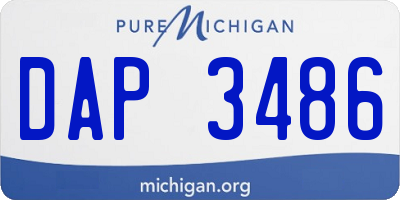 MI license plate DAP3486