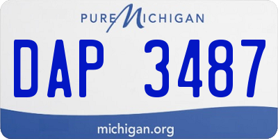 MI license plate DAP3487