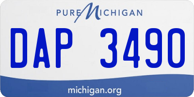 MI license plate DAP3490