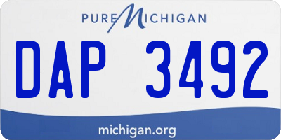 MI license plate DAP3492