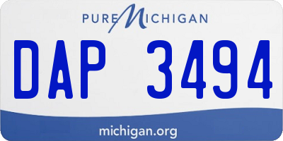 MI license plate DAP3494