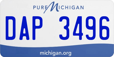 MI license plate DAP3496