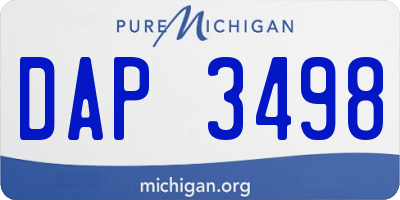 MI license plate DAP3498