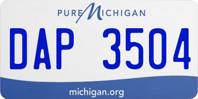 MI license plate DAP3504