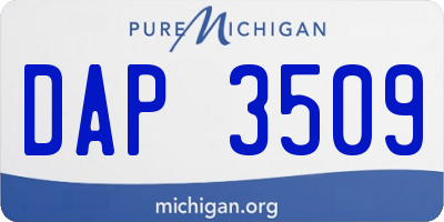 MI license plate DAP3509