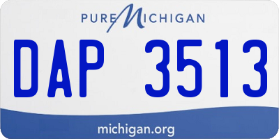 MI license plate DAP3513
