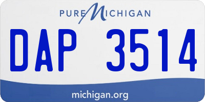 MI license plate DAP3514