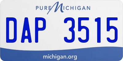 MI license plate DAP3515