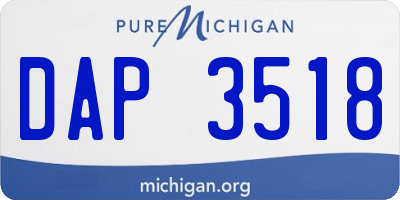 MI license plate DAP3518