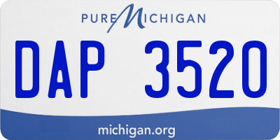 MI license plate DAP3520