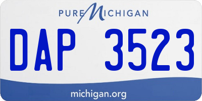 MI license plate DAP3523