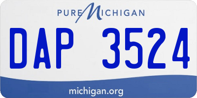 MI license plate DAP3524