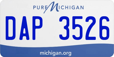 MI license plate DAP3526