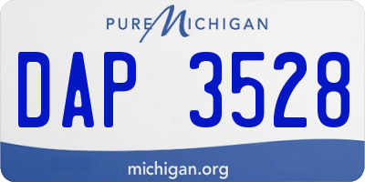MI license plate DAP3528
