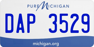 MI license plate DAP3529