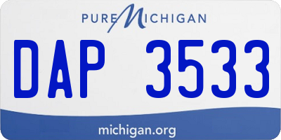 MI license plate DAP3533