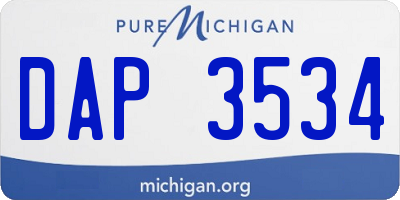 MI license plate DAP3534