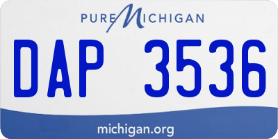 MI license plate DAP3536