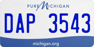 MI license plate DAP3543
