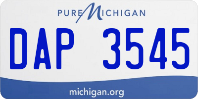 MI license plate DAP3545