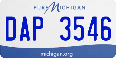MI license plate DAP3546
