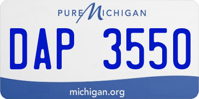 MI license plate DAP3550