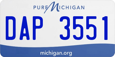 MI license plate DAP3551